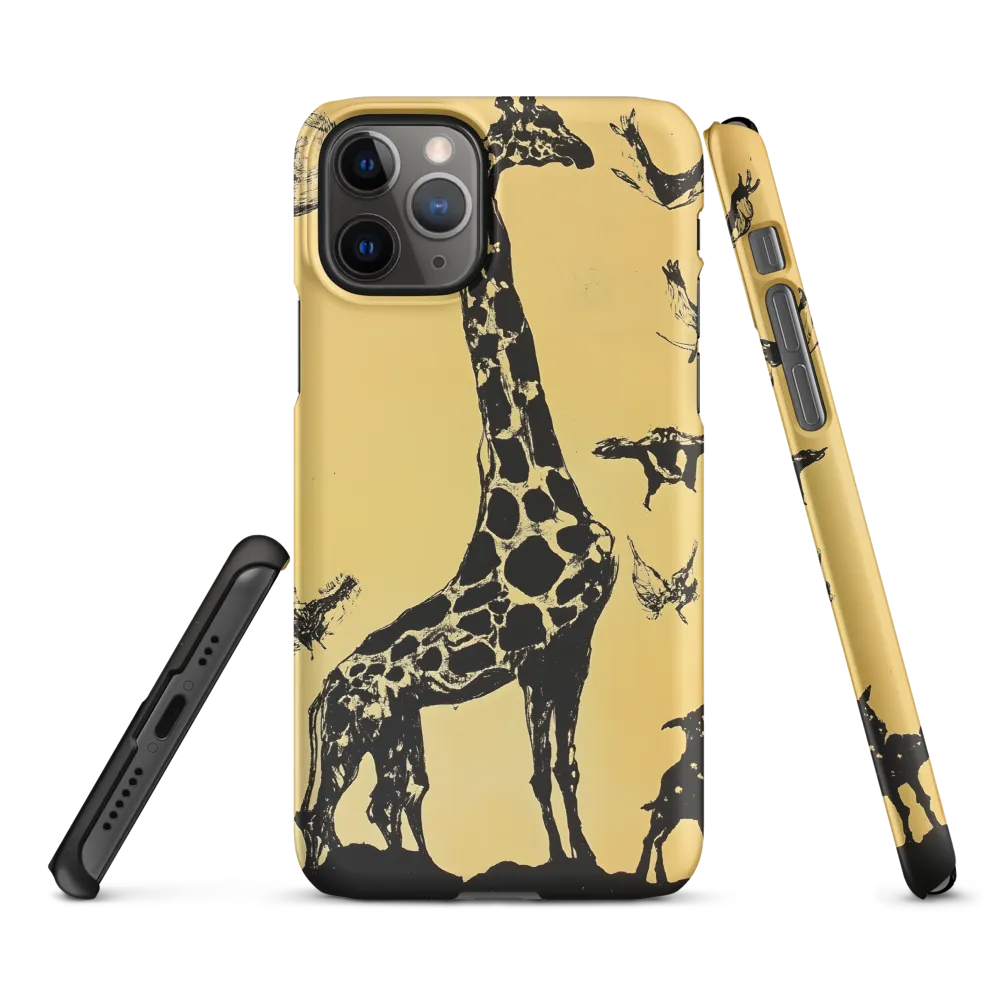Whimsical Harmony of Giraffe and Birds