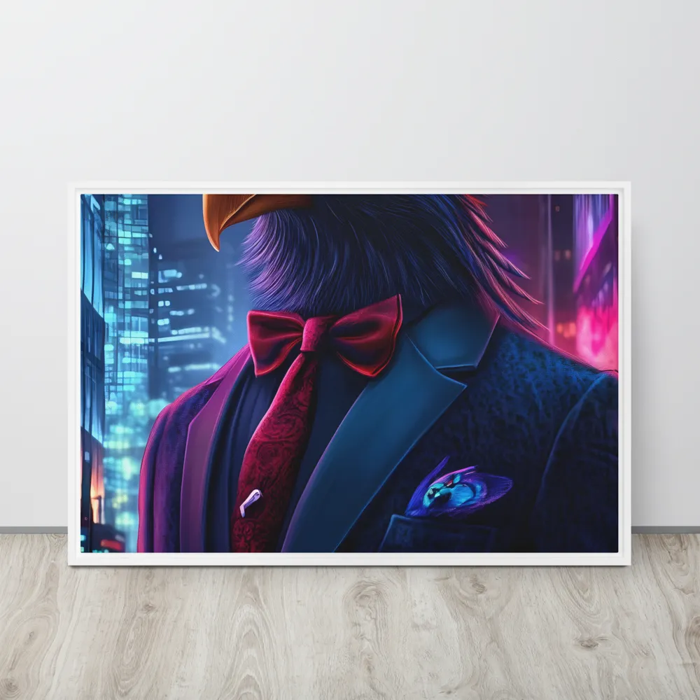The Dapper Avian | Canvas with White Frame | 24″×36″