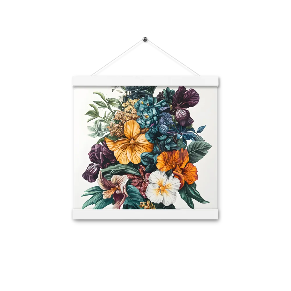 Floral Symphony | Poster With White Wood Hanger | 12″×12″