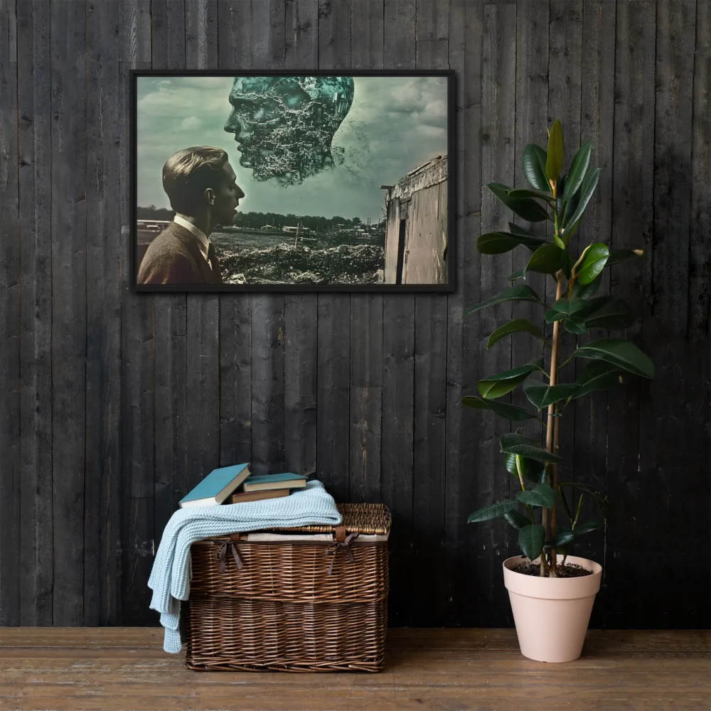 Ethereal Reflections: Identity in a Fragmented World | Canvas with Black Frame | 24″×36″