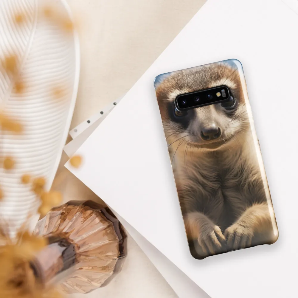 Curious Stance: The Meerkat's Gaze | Phone Case |  S10 Plus | Snap Case | Glossy