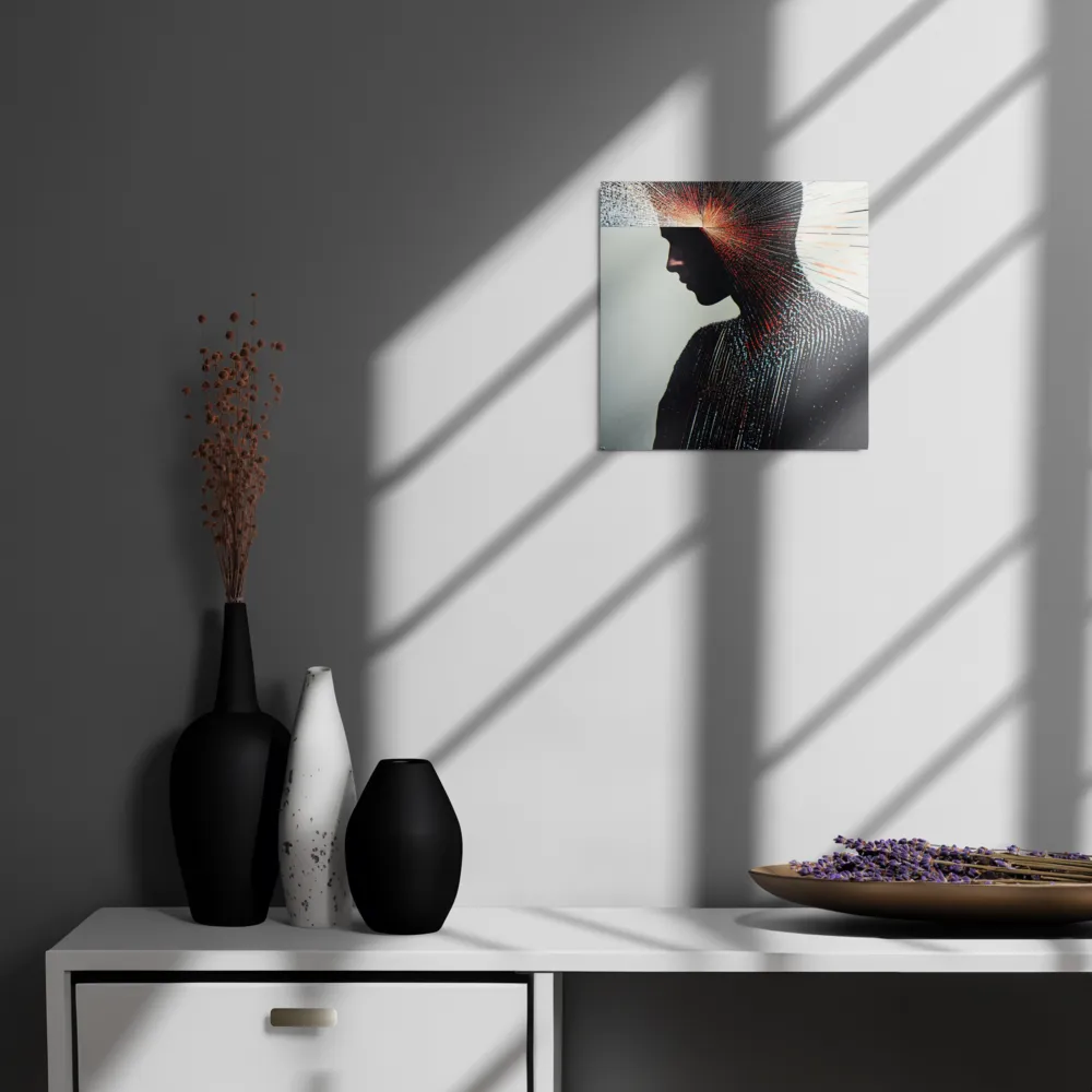 Radiant Reflection: An Abstract Journey of Thought | Metal Print | 12″×12″