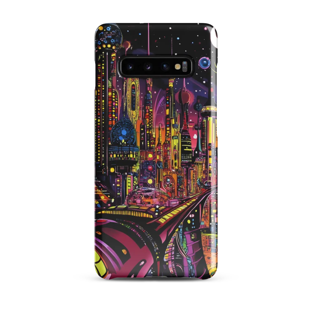 Neon Odyssey: A Journey Through Futuristic Realms | Phone Case |  S10 Plus | Snap Case | Glossy