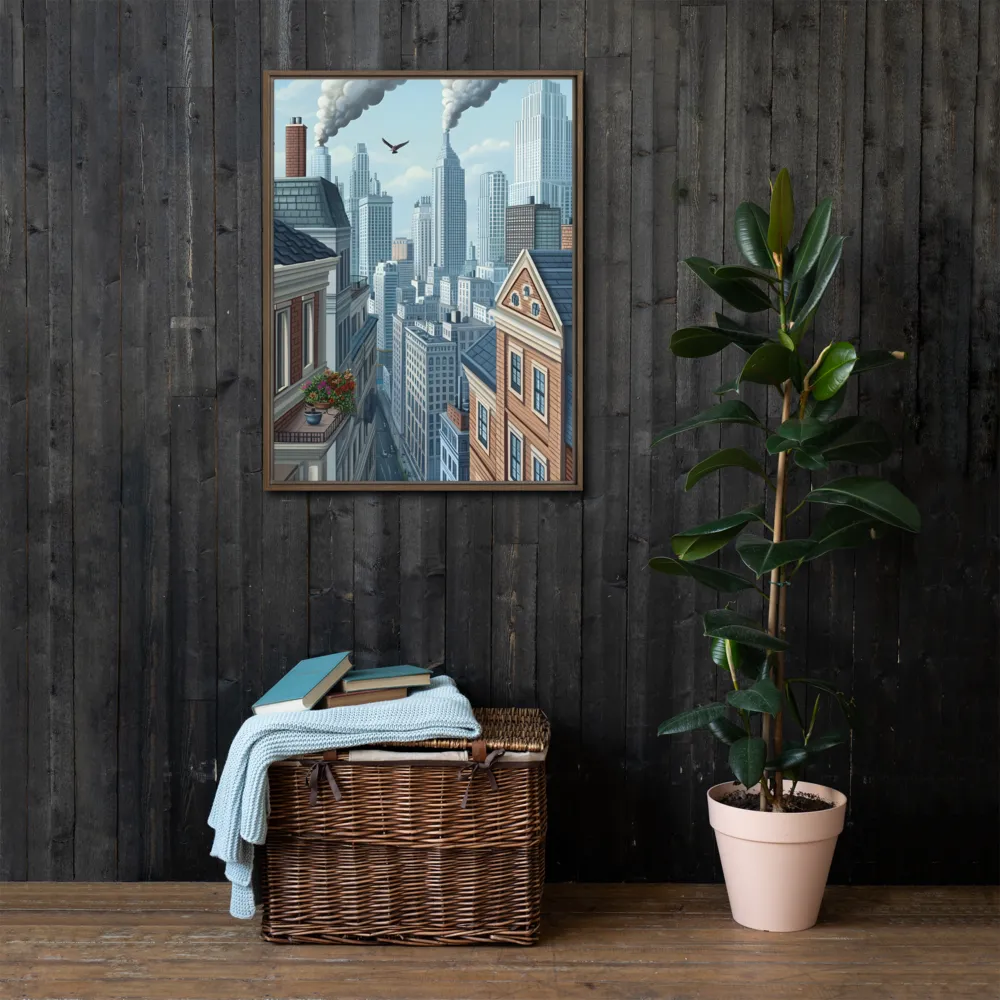 Urban Symphony | Canvas with Brown Frame | 24″×32″