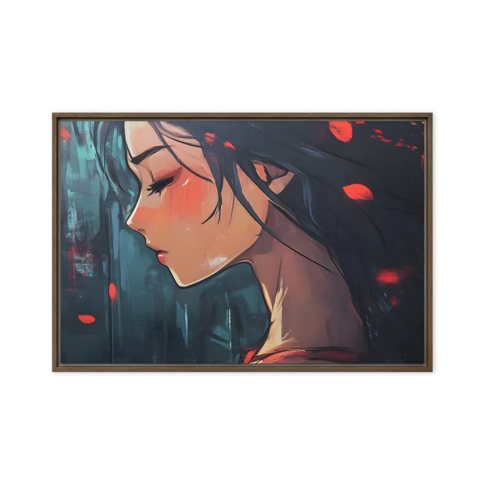 Whispers of Melancholy | Canvas with Brown Frame | 24″×36″