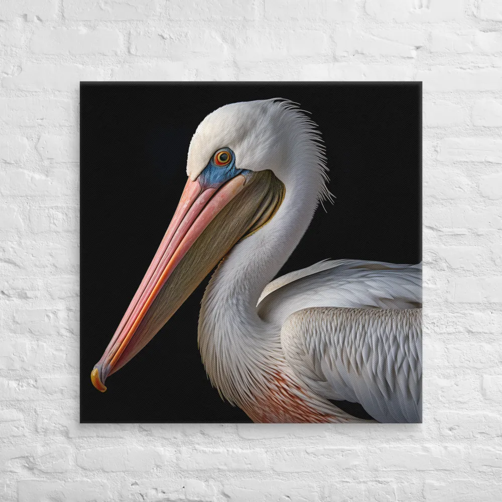 Elegance in White: The Pelican | Canvas | 32″×32″