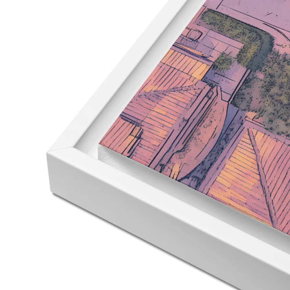 Aerial Serenity: Suburban Oasis | Canvas with White Frame | 18″×24″