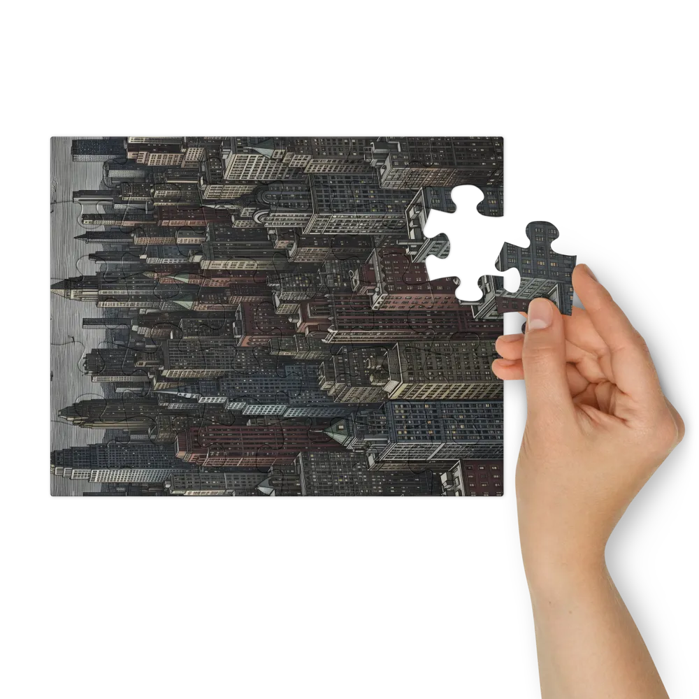 Metropolis Etching 
 Jigsaw Puzzle in Tin Box