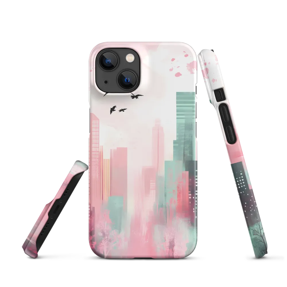 Dreamy Cityscape in Pink and Cyan