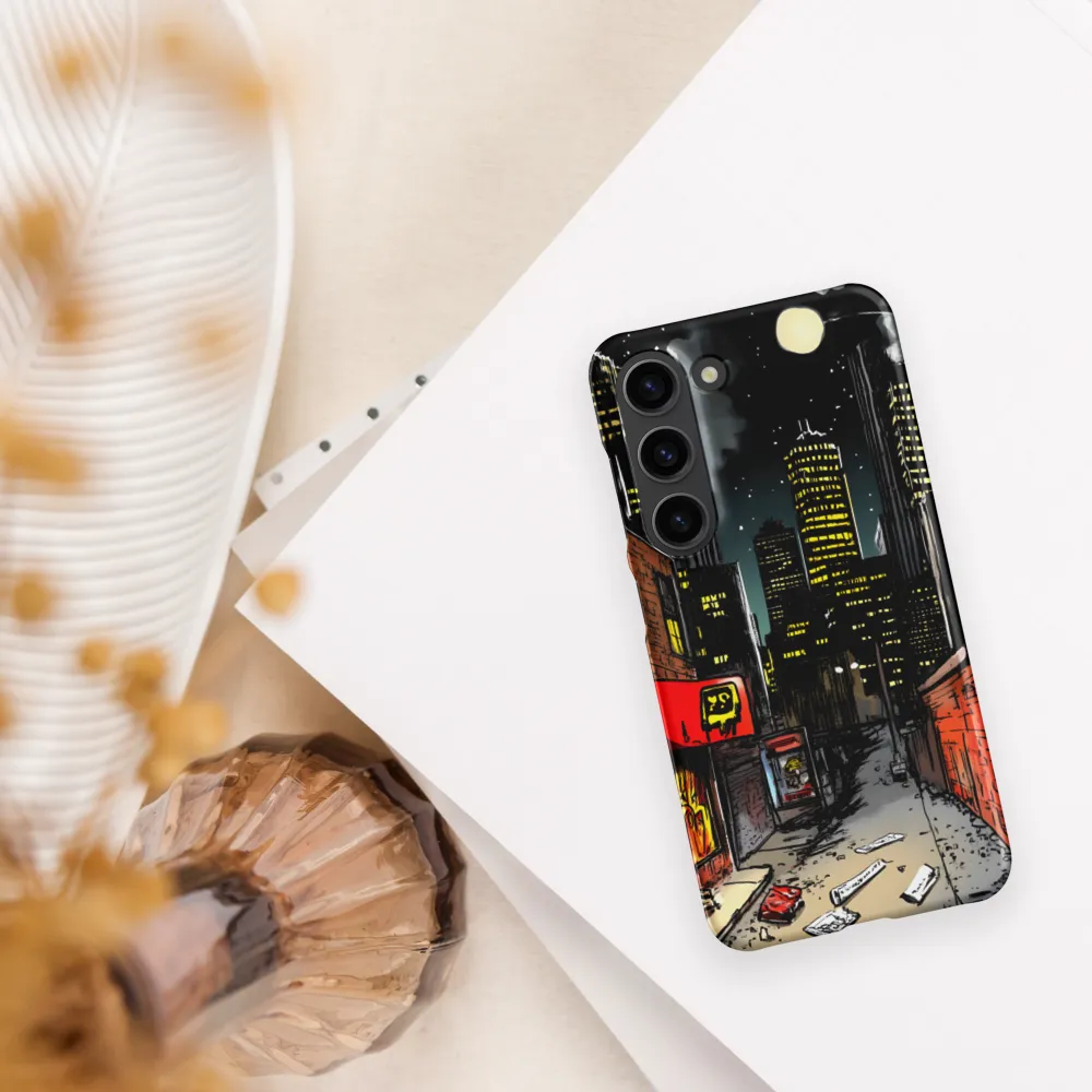 Nocturnal Cityscape: The Hidden Alley | Phone Case |  S23 | Snap Case | Matte