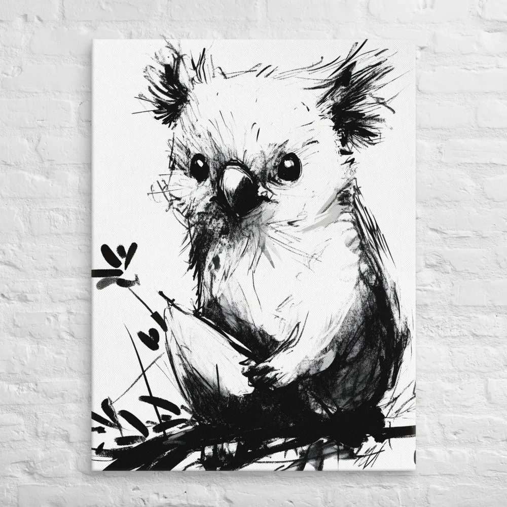 Whimsical Koala in Ink | Canvas | 30″×40″