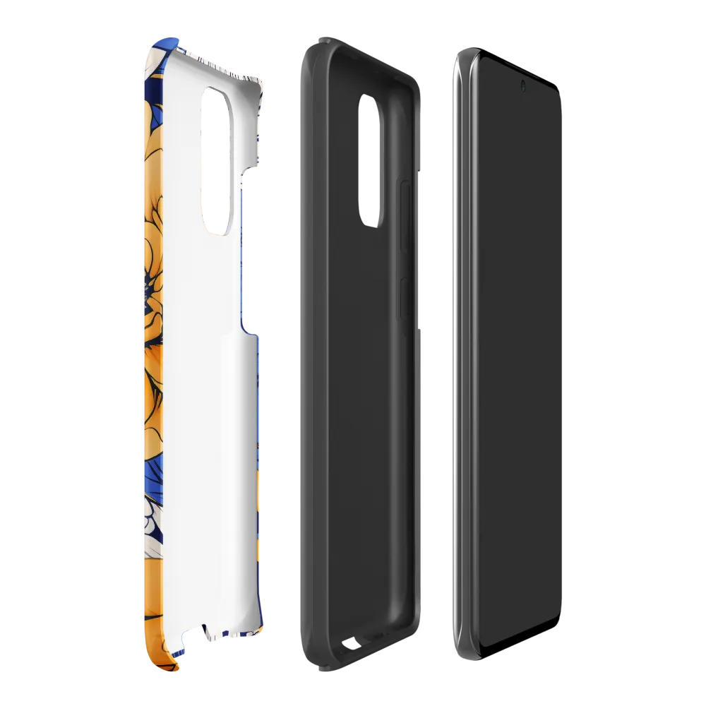 Floral Harmony in Blue and Yellow | Phone Case |  S20 Plus | Tough Case | Matte