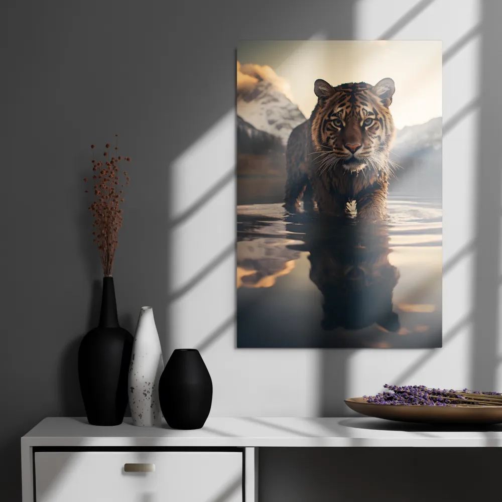 Majestic Reflection: The Tiger's Domain | Metal Print | 20″×30″
