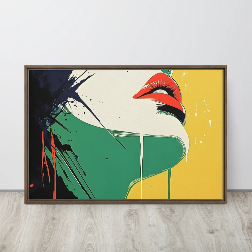 Bold Reflections: A Pop Art Portrait | Canvas with Brown Frame | 24″×36″