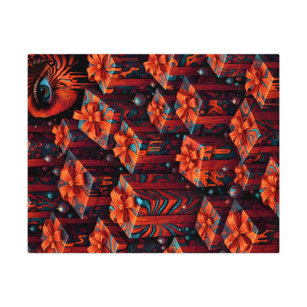 Marbled Giftscape 
 Jigsaw Puzzle in Tin Box