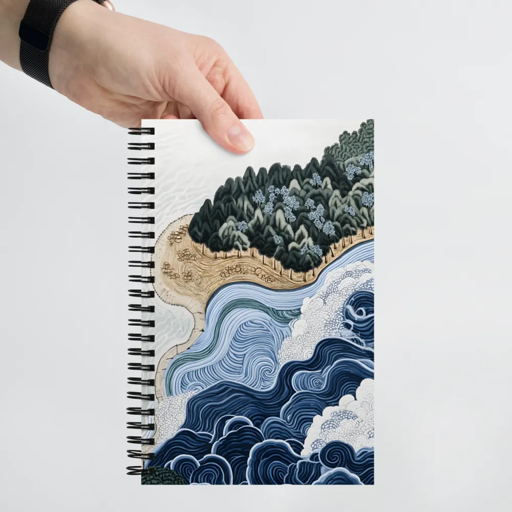 Oceanic Harmony: A Tranquil Landscape | Spiral Notebook