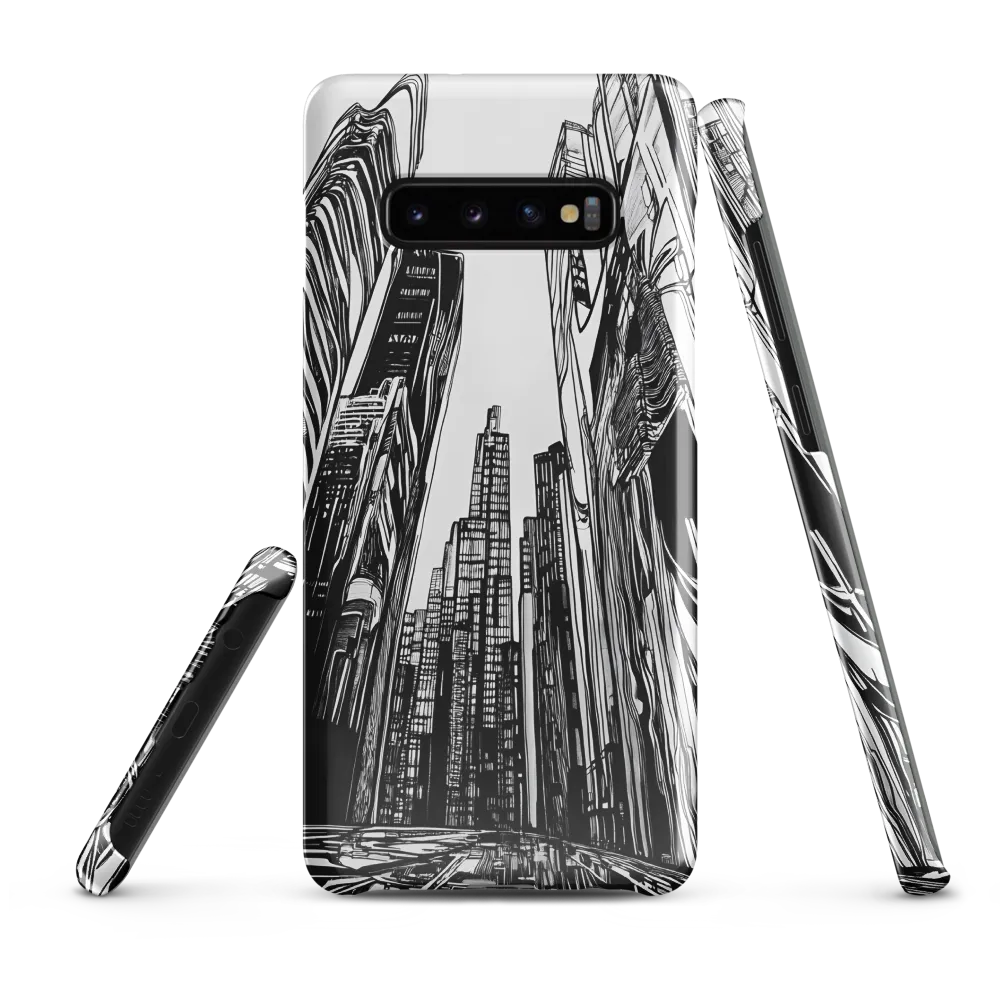 Urban Echoes: A Line Art Journey | Phone Case |  S10 Plus | Snap Case | Glossy