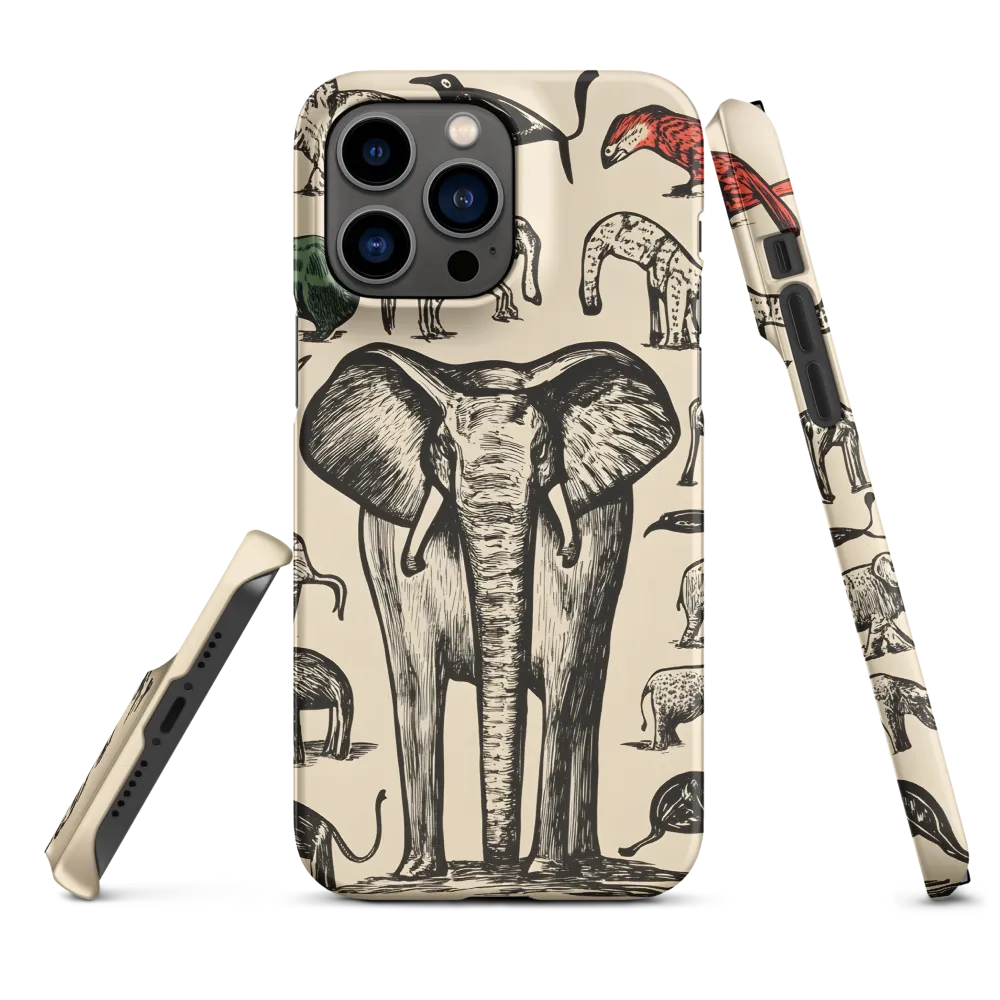 Whimsical Wildlife: A Linocut Journey | Phone Case |  14 Pro Max | Snap Case | Matte