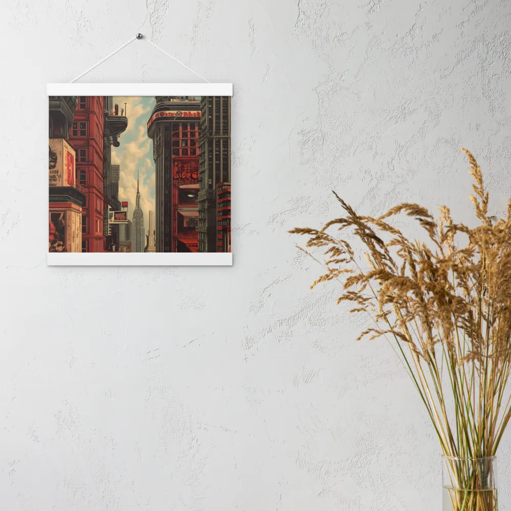 A Glimpse of Tomorrow: Urban Ambition | Poster With White Wood Hanger | 12″×12″