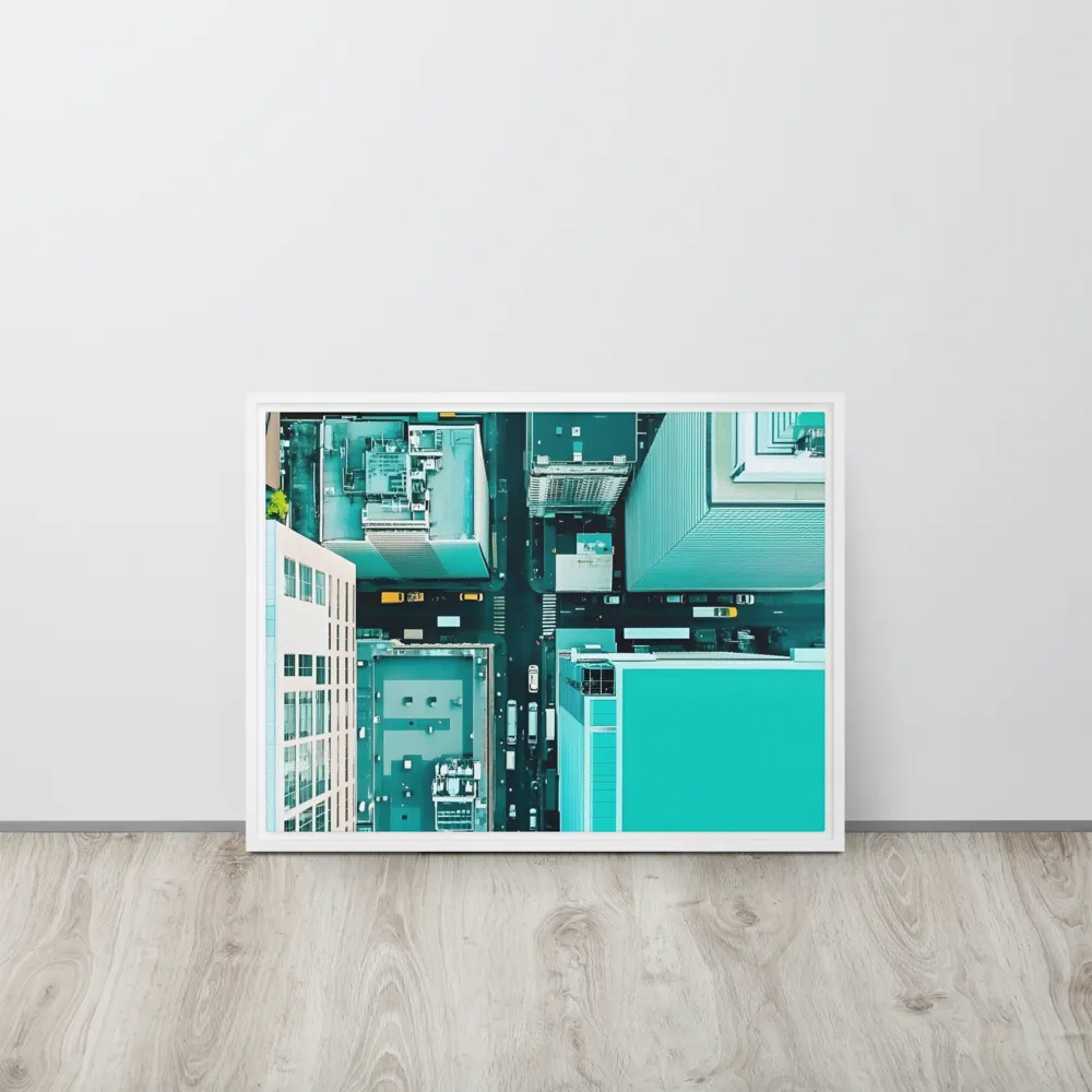 Urban Geometry: Aerial Perspective | Canvas with White Frame | 18″×24″