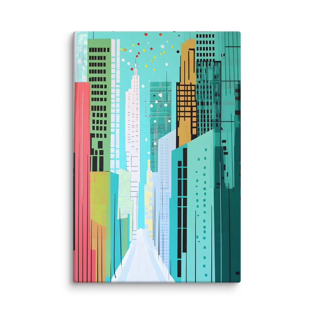 Urban Symphony in Turquoise | Canvas | 32″×48″