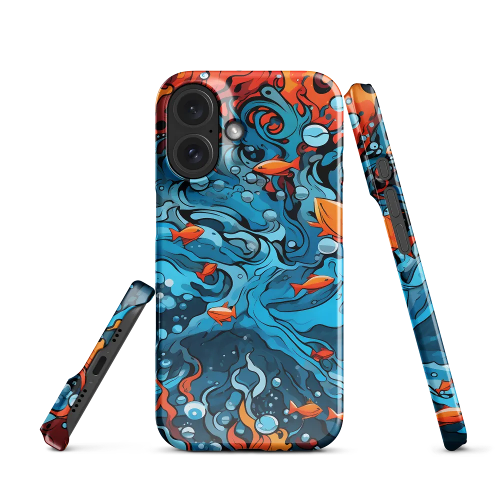 Fluid Harmony: Ocean and Flames | Phone Case |  16 | Snap Case | Glossy