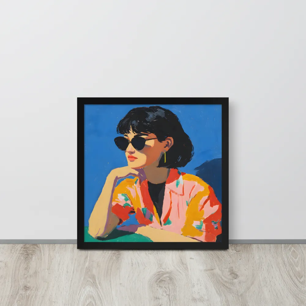 Sunglass Reverie 
 Poster with Black Frame | 16″x 16″