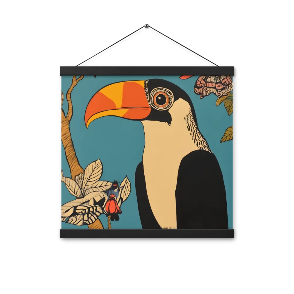 Tropical Majesty: The Toucan at Rest | Poster With Black Wood Hanger | 16″×16″