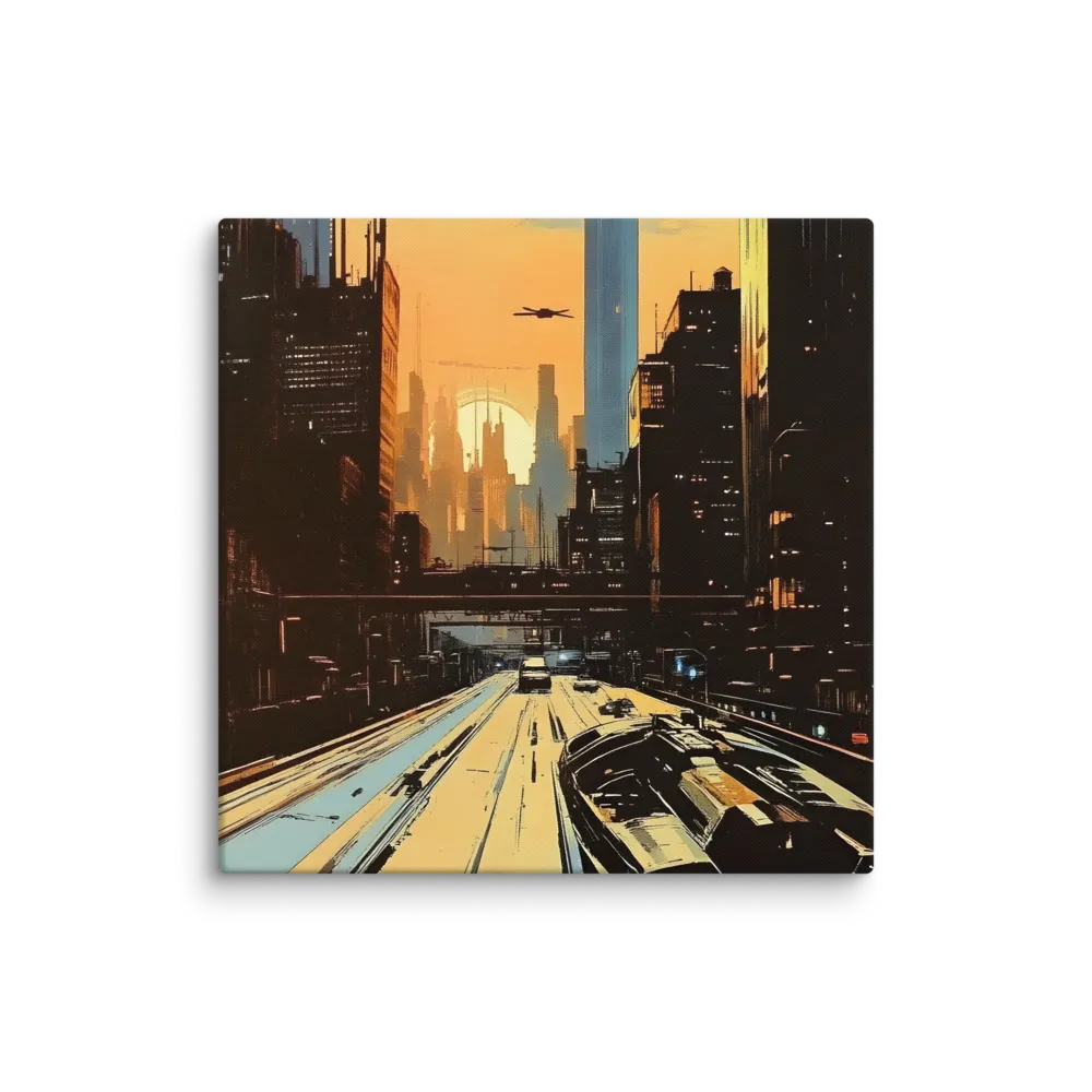 Metro Nexus: A Futuristic Cityscape | Canvas | 20″×20″