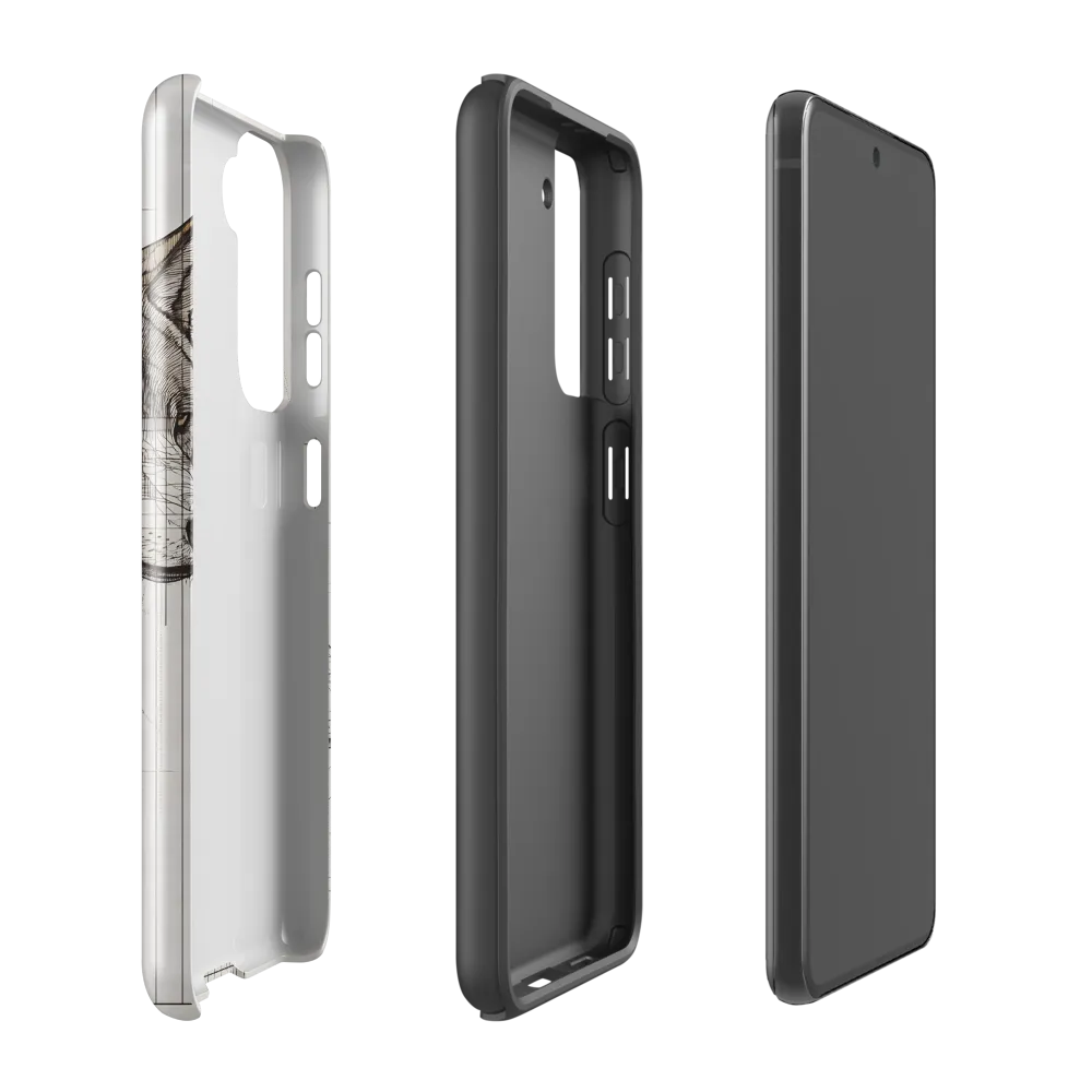 Geometric Harmony: The Essence of Wolves | Phone Case |  S21 FE | Tough Case | Glossy