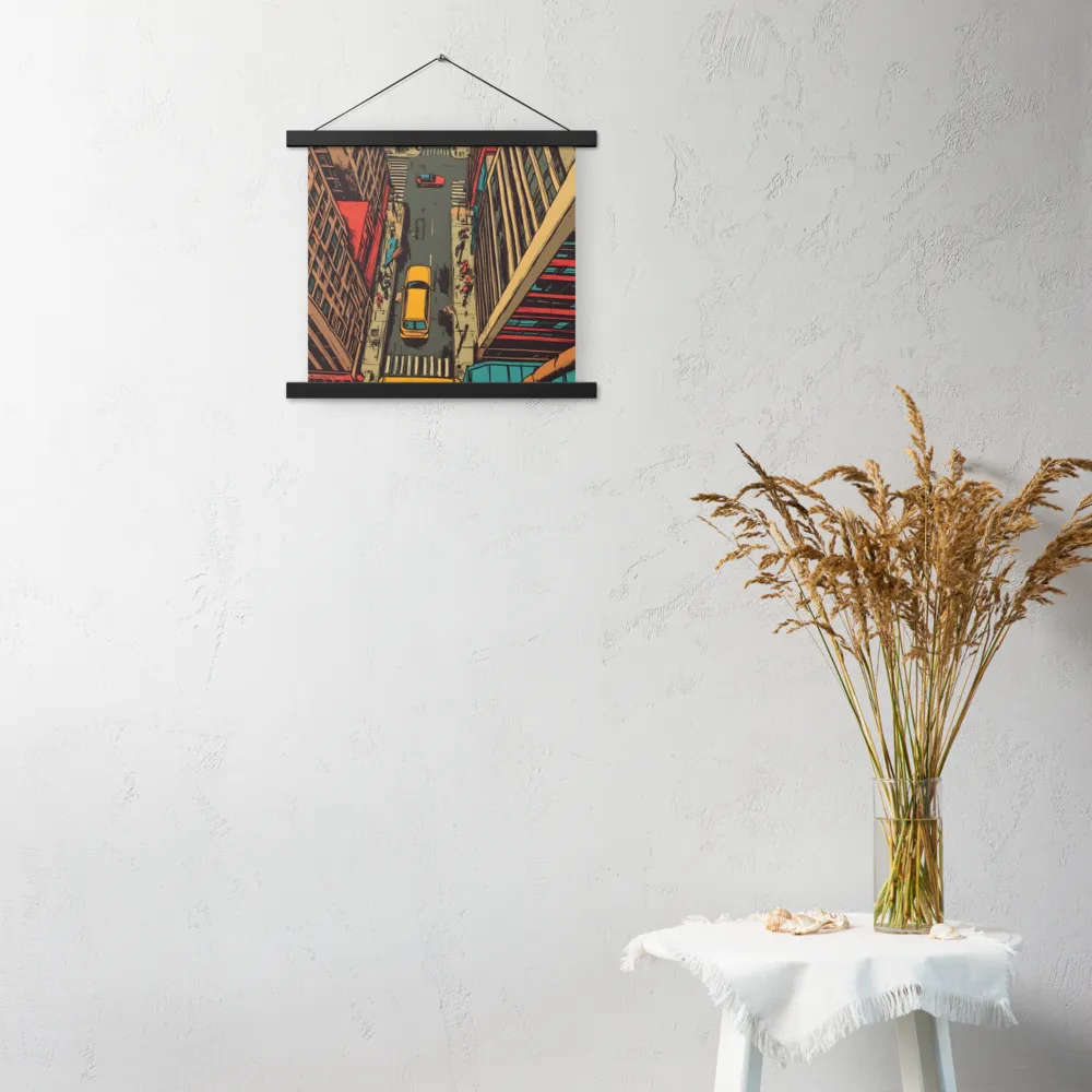 Urban Symphony | Poster With Black Wood Hanger | 14″×14″