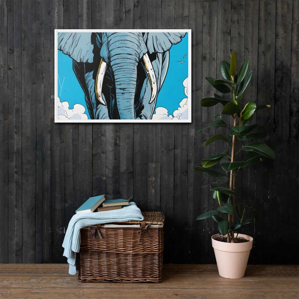 Majestic Presence: The Elephant | Canvas with White Frame | 24″×36″