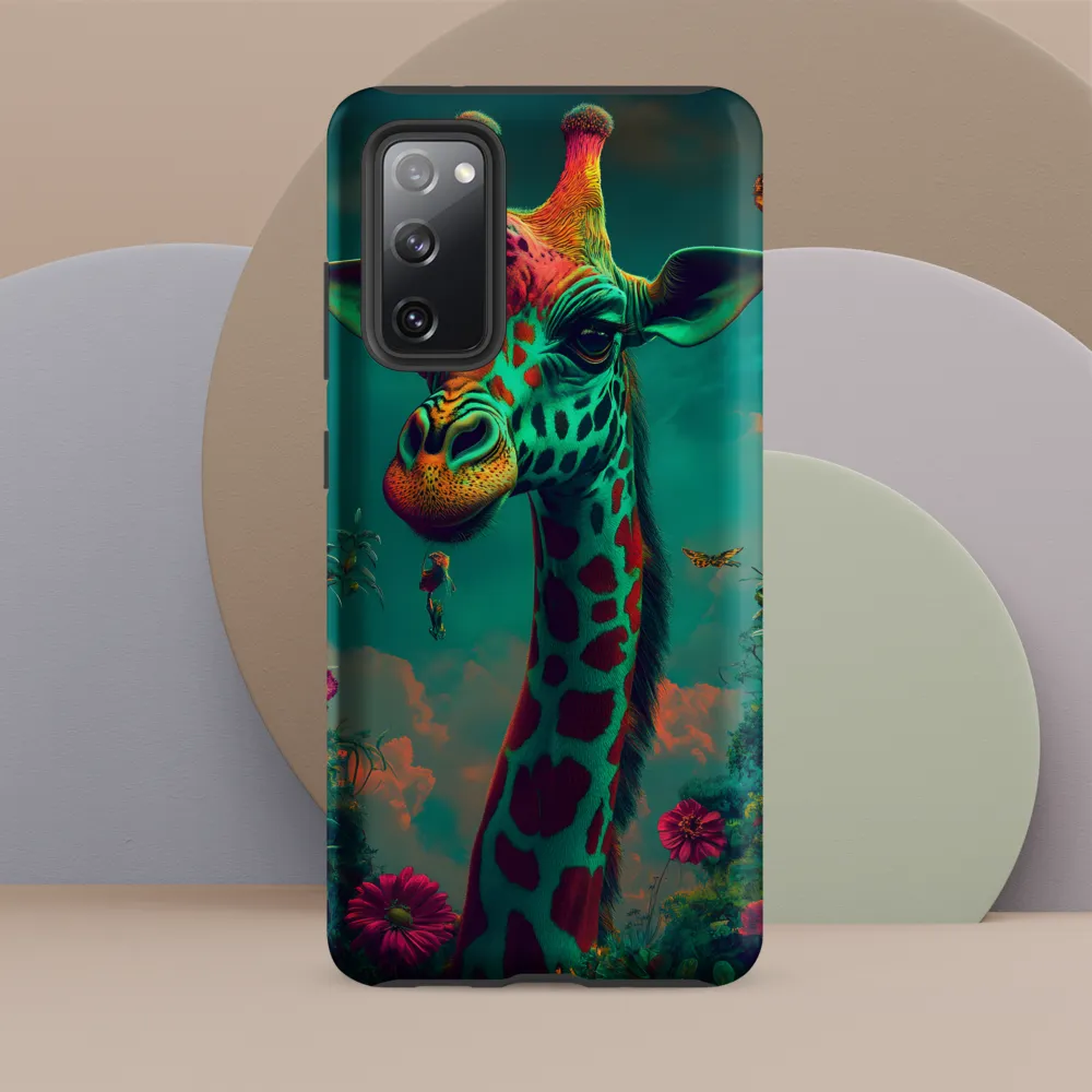 Whimsical Giraffe Among Blossoms