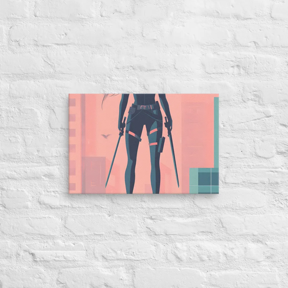 Urban Sentinel: A Warrior's Stand | Canvas | 12″×18″