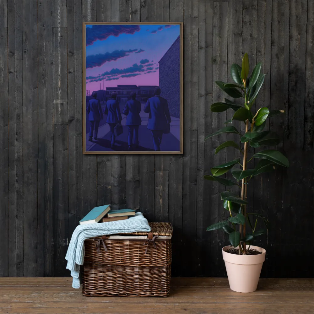 The Twilight Stroll | Canvas with Brown Frame | 24″×32″