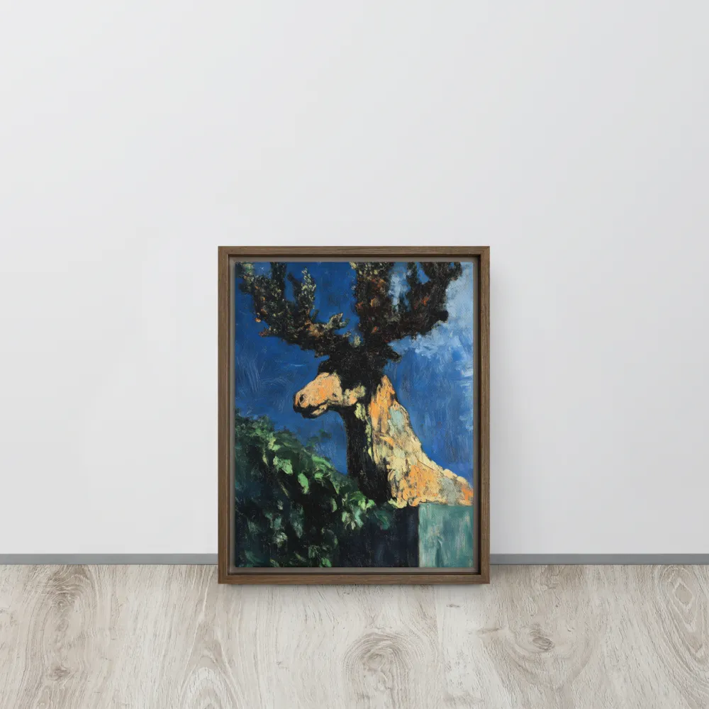 The Majestic Deer in Nature | Canvas with Brown Frame | 11″×14″