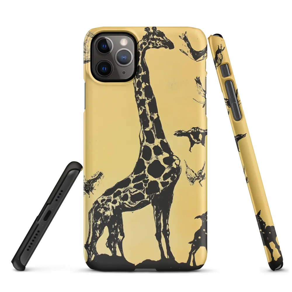 Whimsical Harmony of Giraffe and Birds