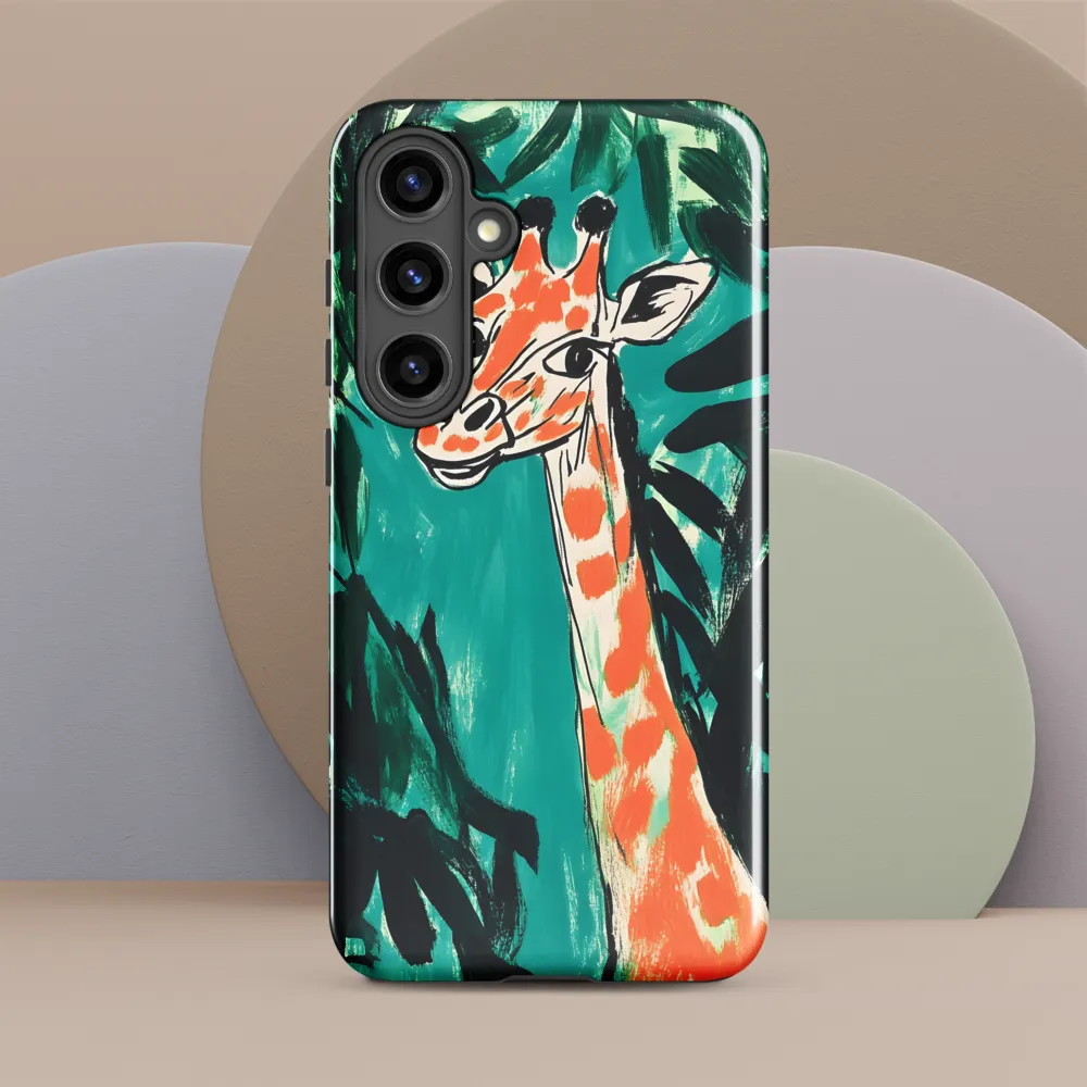 Curious Giraffe in Lush Greenery | Phone Case |  S24 Plus | Tough Case | Glossy