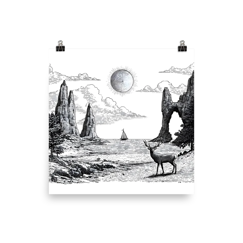 Seaside Stag 
 Poster | 18″x 18″
