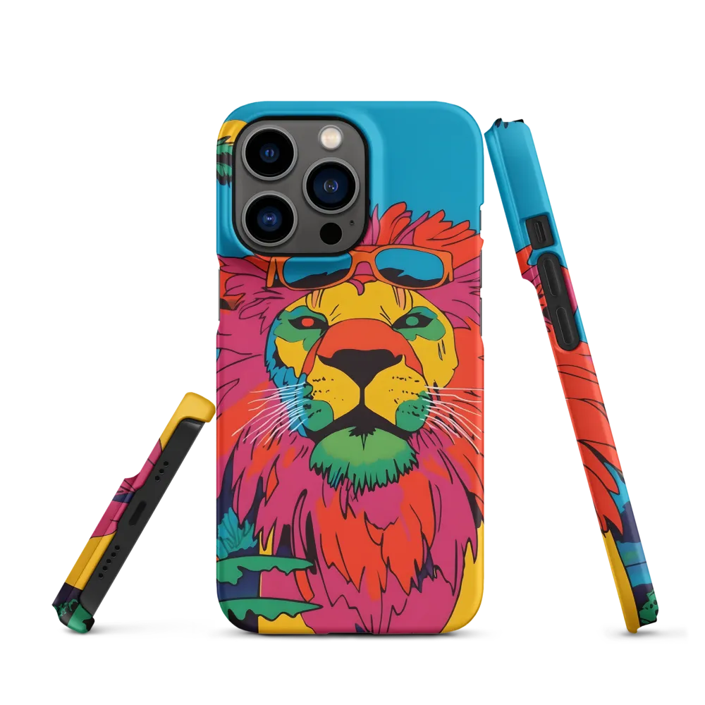 Lion with Sunglasses: A Vibrant Tropical Portrait