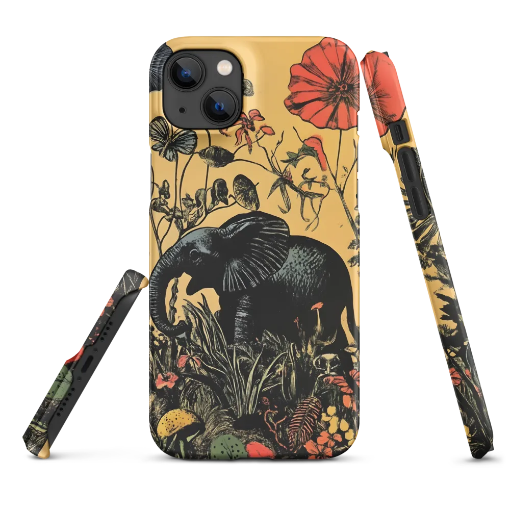 Floral Majesty: The Elephant's Sanctuary | Phone Case |  14 Plus | Snap Case | Matte