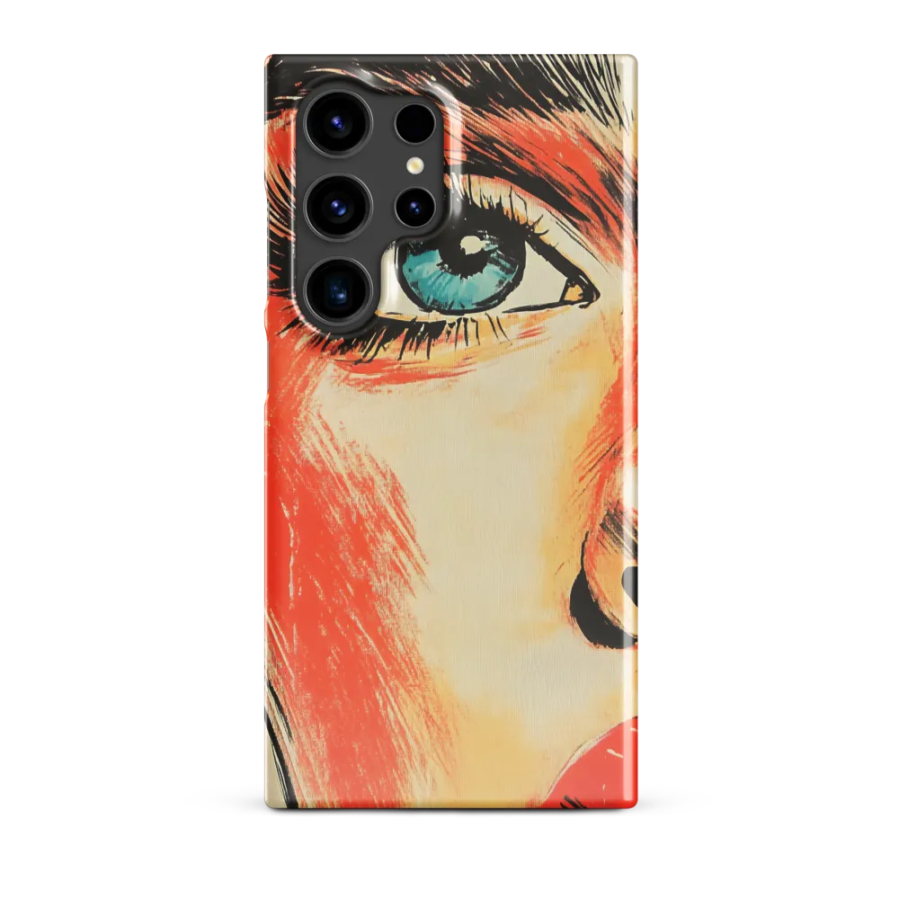 Intense Gaze: A Pop Art Portrait | Phone Case |  S24 Ultra | Snap Case | Glossy