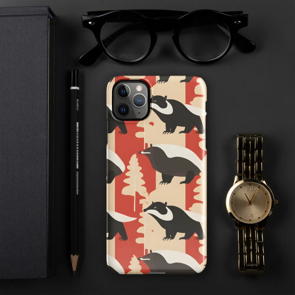 Wildlife Pattern: The Badger Tale | Phone Case |  11 Pro Max | Snap Case | Glossy