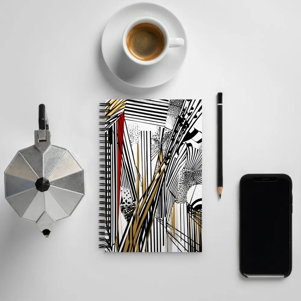 Dynamic Stripes: An Abstract Journey | Spiral Notebook