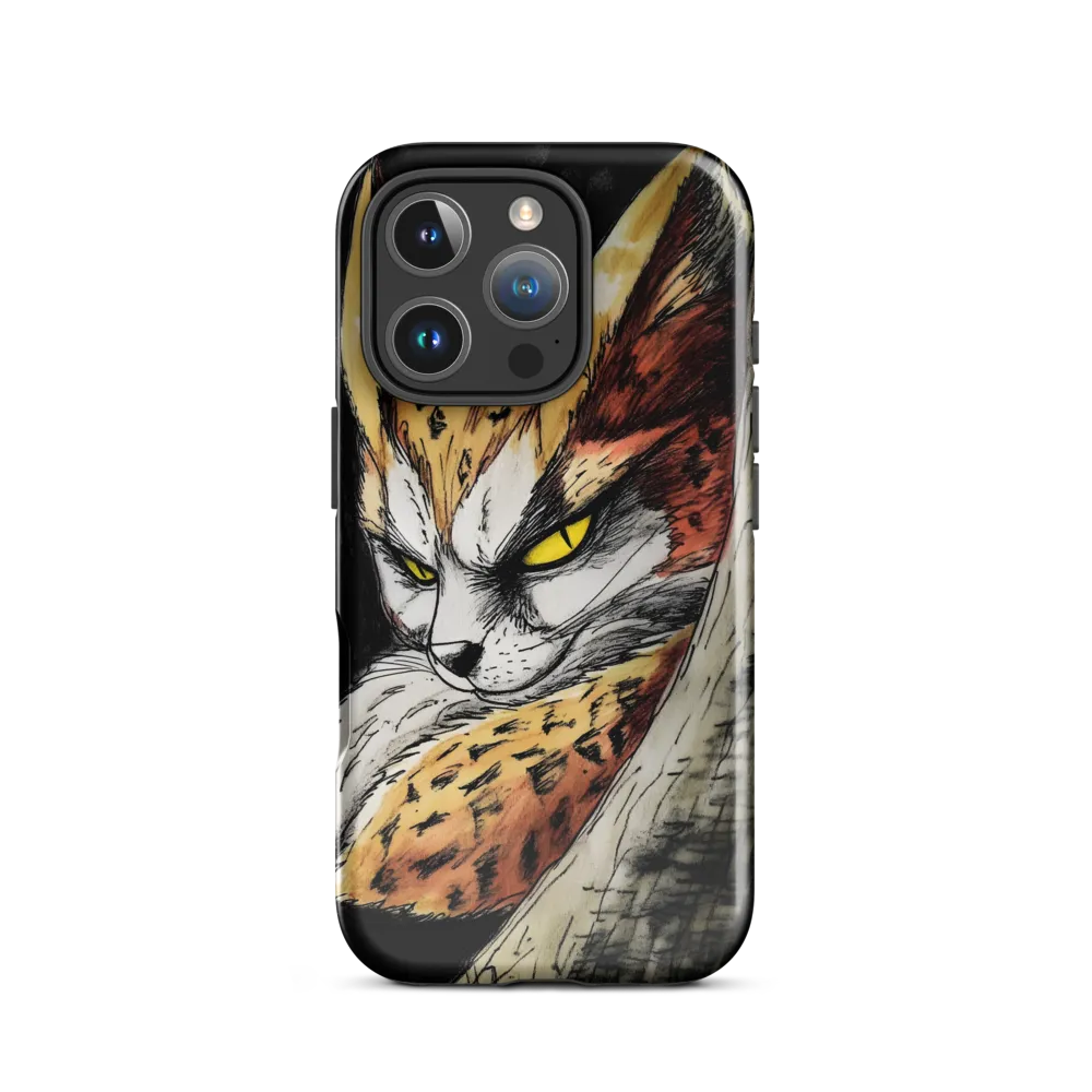Fierce Gaze of the Wild Cat | Phone Case |  16 Pro | Tough Case | Glossy