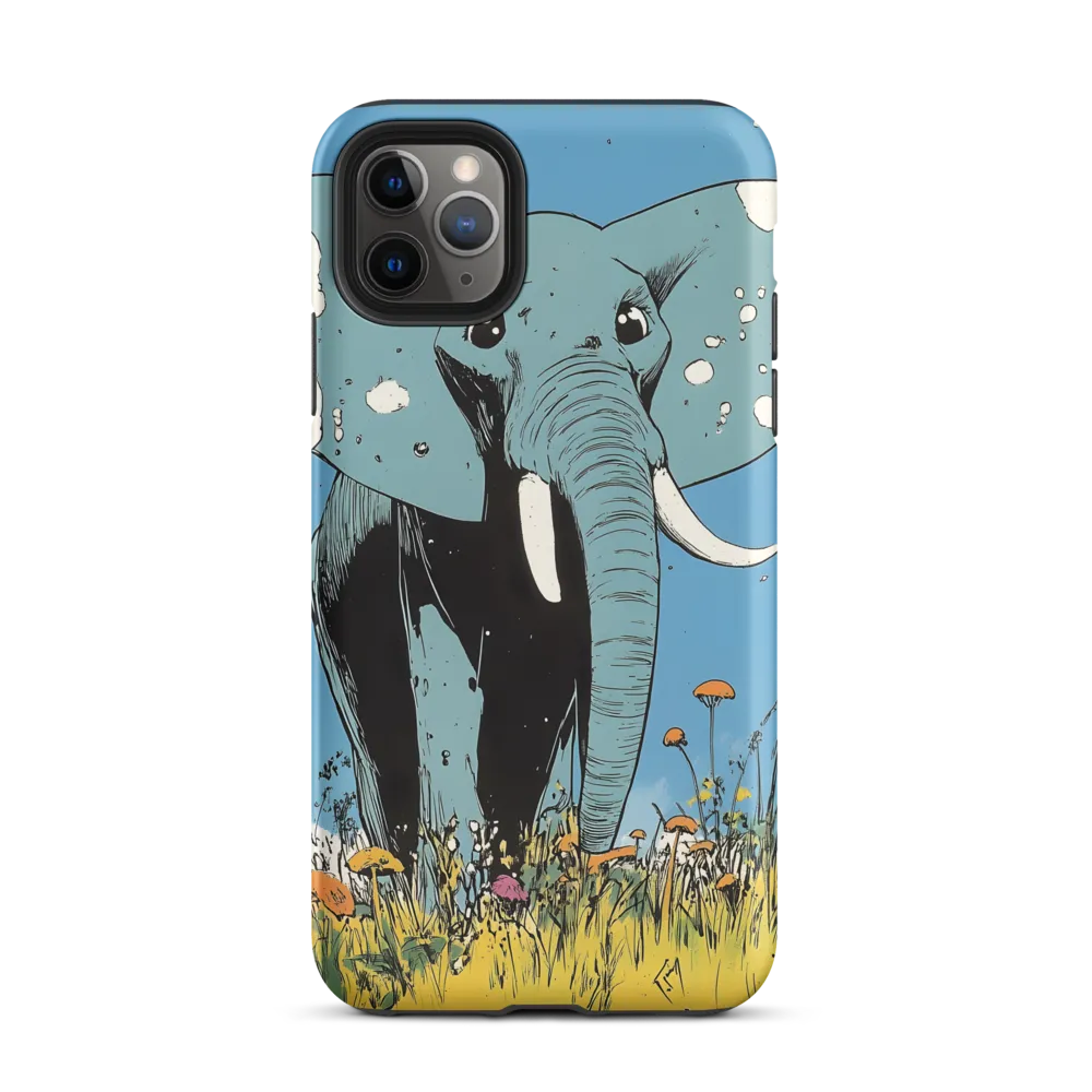 Whimsical Blue Elephant in Bloom