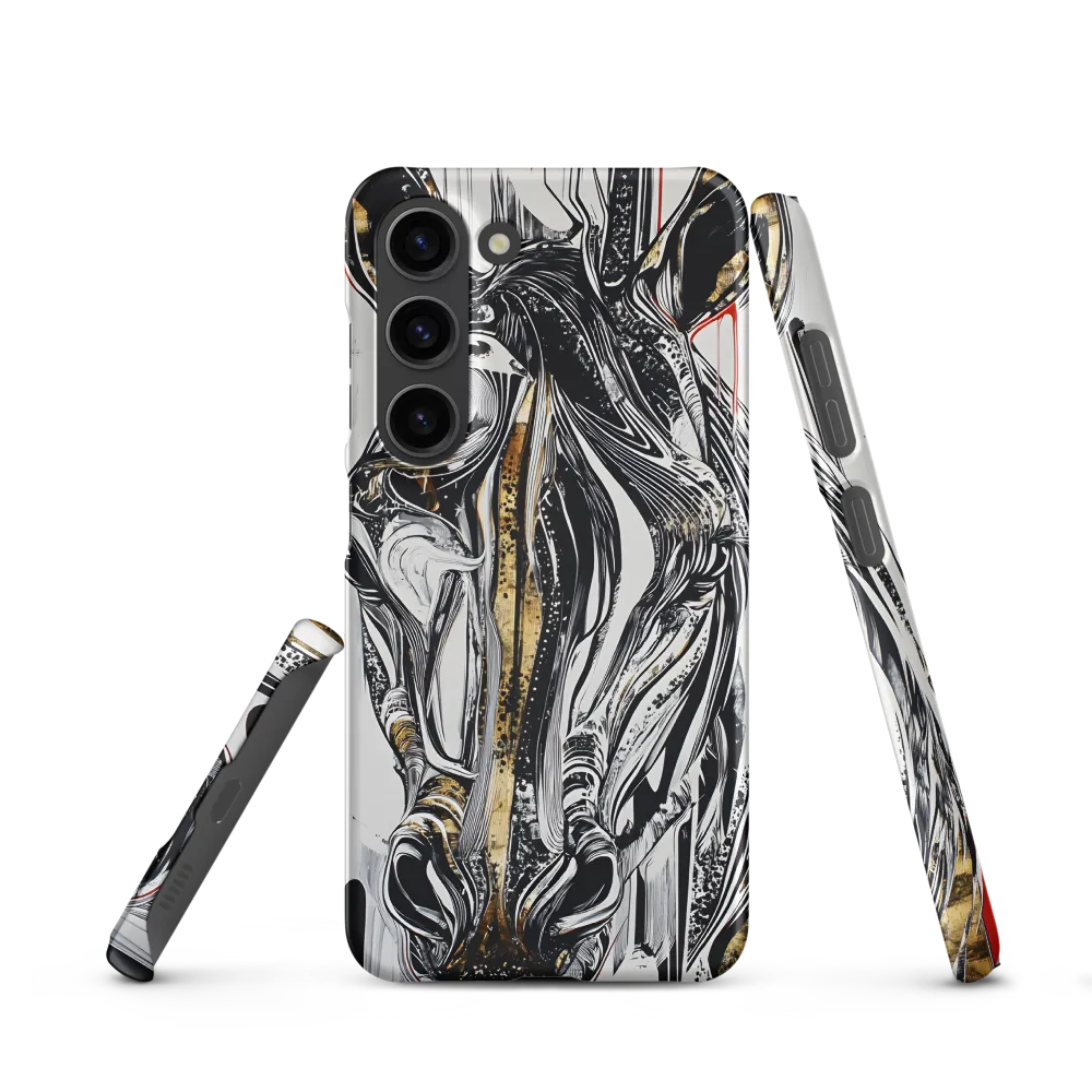 Ethereal Majesty: The Abstract Zebra | Phone Case |  S23 | Snap Case | Matte