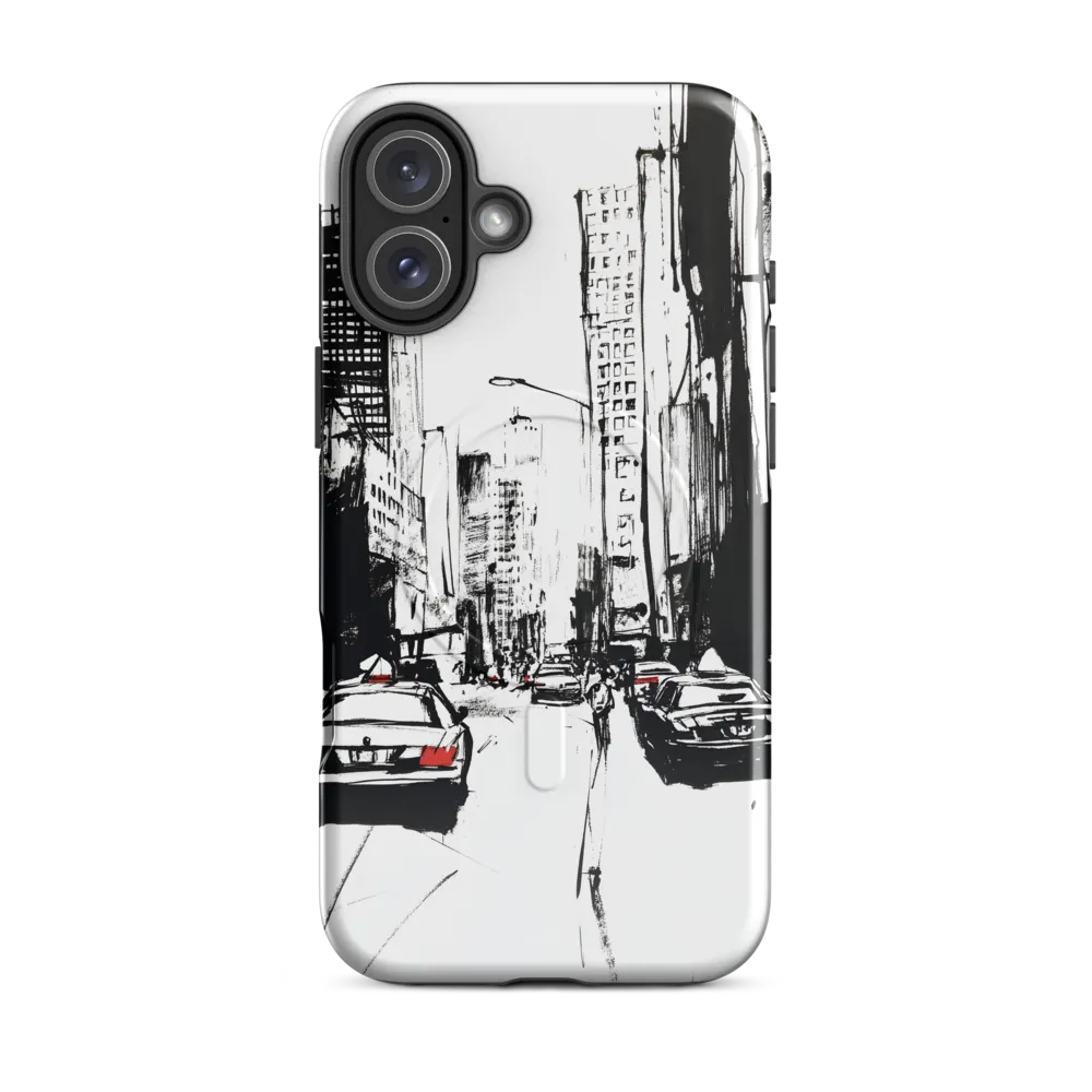 Urban Pulse: A Monochromatic Journey | Phone Case |  16 Plus | MagSafe® Tough Case | Glossy