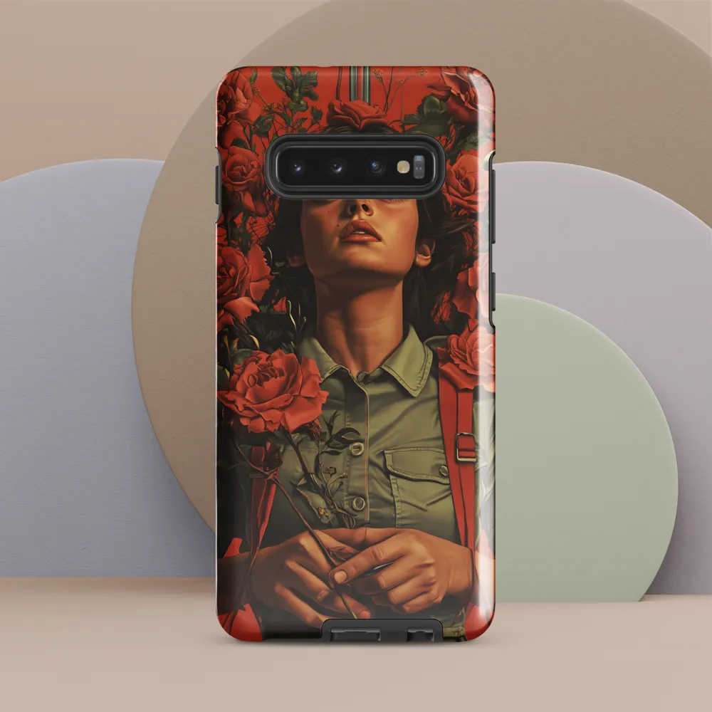 Harmony and Strength: A Portrait Among Roses | Phone Case |  S10 Plus | Tough Case | Glossy