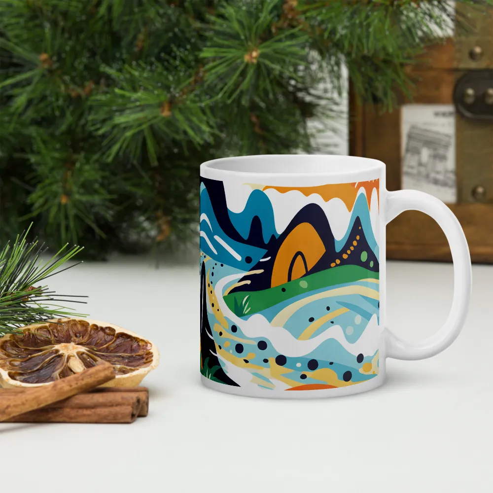 Abstract Tropical Landscape | Mugs | Multiple Sizes & Colors